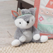 Load image into Gallery viewer, Little Spirit Gray/White Plush Fox Stuffed Animal