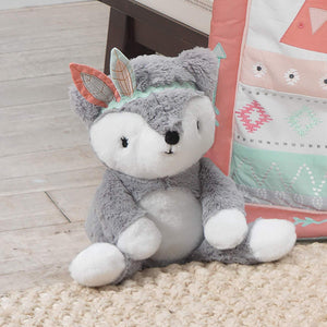 Little Spirit Gray/White Plush Fox Stuffed Animal