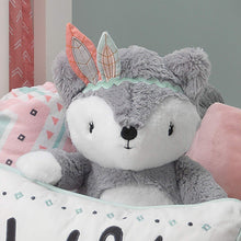 Load image into Gallery viewer, Little Spirit Gray/White Plush Fox Stuffed Animal
