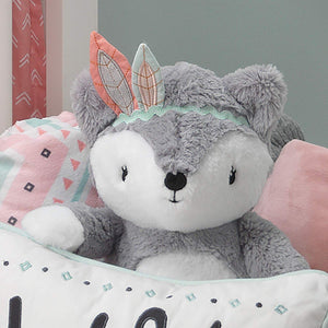 Little Spirit Gray/White Plush Fox Stuffed Animal